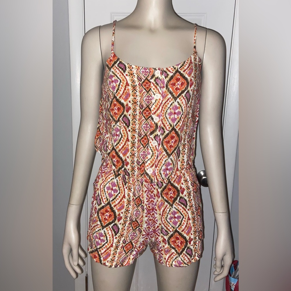 Tribal Ikat Print Multi-Color Romper